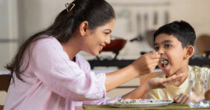 preschool nutrition trends 2026 showing a preschool child eating a balanced diet with fruits, vegetables and protein-rich foods