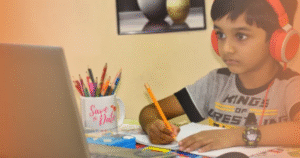 Parents supporting child learning at home with preschool activities – Akshaya Bala Kuteera Bangalore