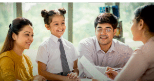 Parent teacher meeting in early childhood education environment