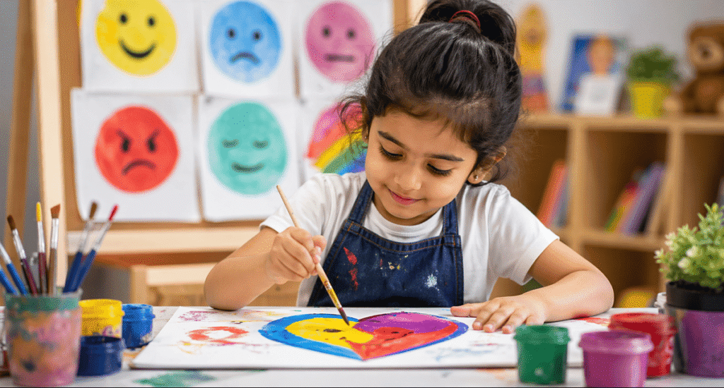 children creative expression through art painting activity
