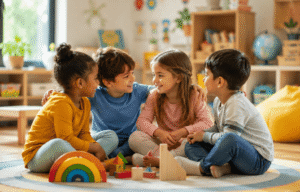 Preschool children building friendships and emotional skills