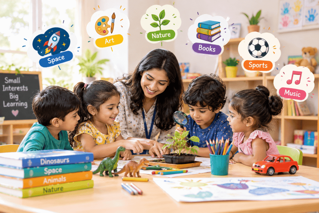 Child-led learning in preschool through teacher-guided activities