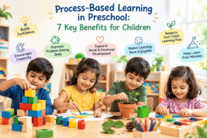 Children exploring process-based learning in preschool